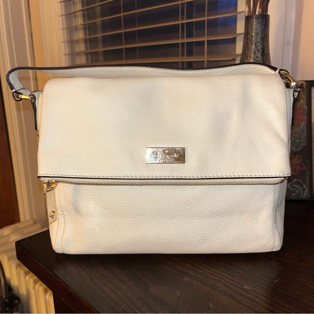 Kate Spade Highland Place Mini Maria Leather Crossbody, ivory cream magnolia